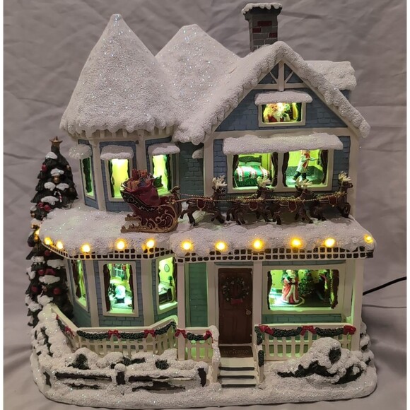 Thomas Kinkade Narrated Christmas House Twas The Night Before Christmas 79490 - Picture 1 of 10